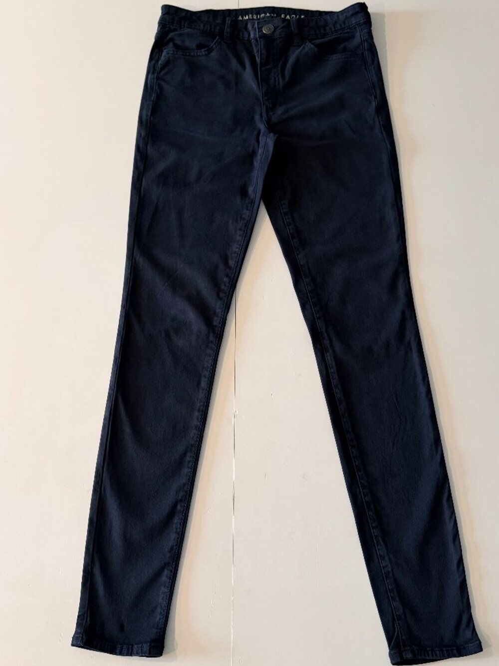American Eagle Womens Black Jegging Stretch Denim Jeans Size 8 XTR Long Y2K